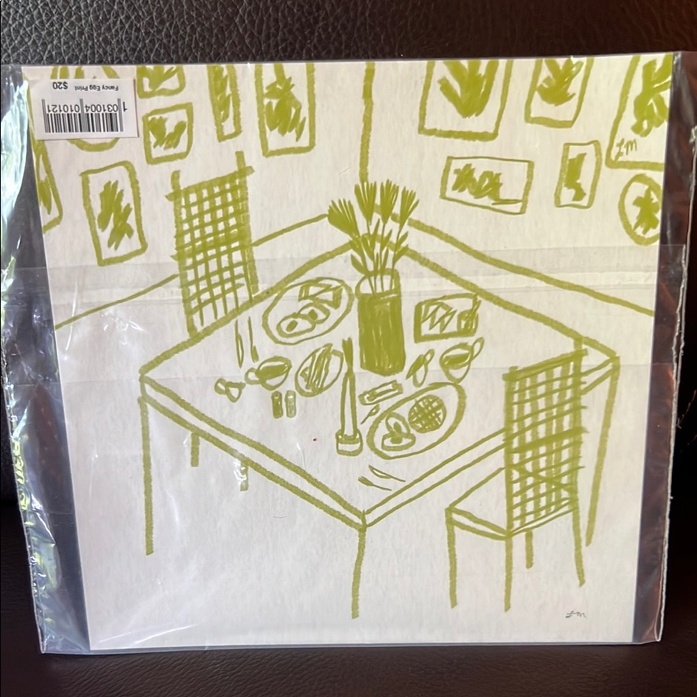 “Fancy Egg Print” Artistic Green Table Scene Print